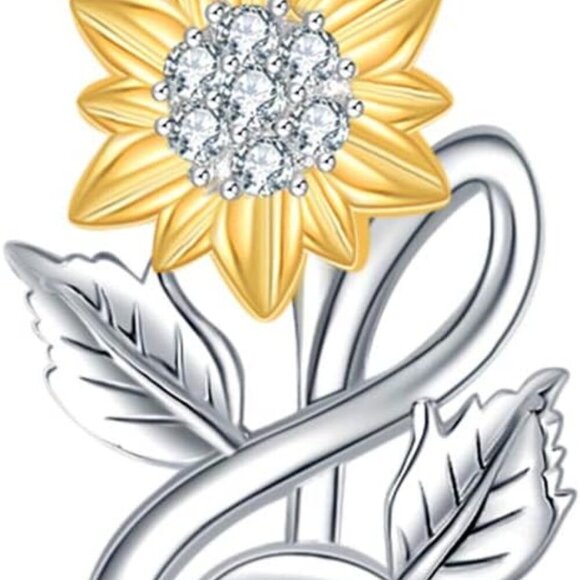 Jewelry - Sterling Silver Rose Flower Necklace,Earrings,Rose Gold I Love You Forever Rose